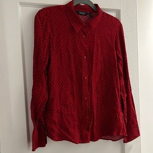 Very cute red and black polka dot blouse